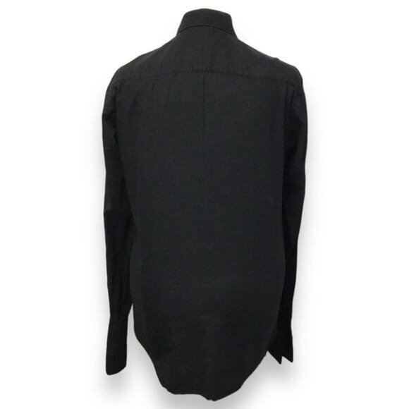 Bugatchi Uomo Mens 100% Cotton Black Long Sleeve Button-Down Shirt Size 15/38 - Picture 5 of 11